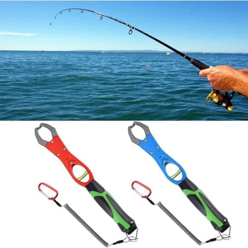 Fish Lip Grip Catch Fishing Tool Fish Control Clamp Tackle Holder Anti Slip Clip Rope Lip Grip Aluminum Alloy Plier