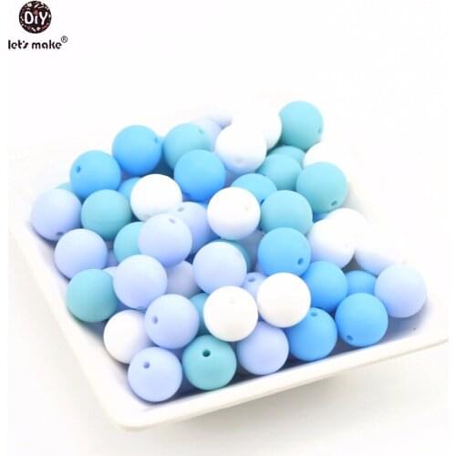 Lets Make Silicone Beads 100pc Blue Series Bead Food Grade Teething Accessories DIY Nursing Jewelry Baby Teether Beads