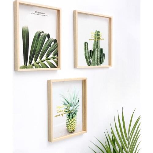 Nordic Poster And Print Decor Green Plants Painting White Modern Cactus Pineapple Wall Art Pictures For Home Living Room Bedroom