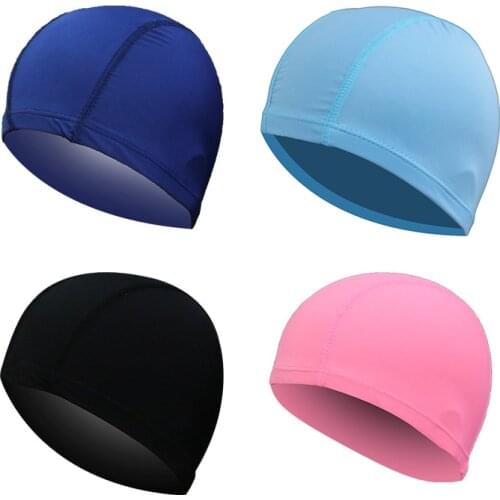 Free Size Fabric Protect Ears Long Hair Sports Siwm Pool Swimming Cap Hat Sporty Ultrathin Bathing Caps For Adults Men Women