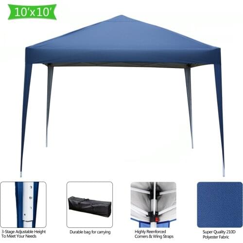Waterproof Right-Angle 3 x 3m Practical Folding Tent without Surrounding Cloth Outdoor Beach Lawn Sun Protection Gazebo Canopy