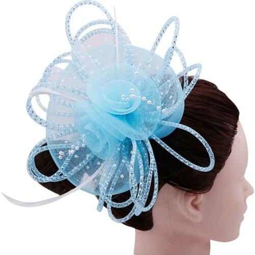 17 colors Fascinator with Feathers and Veiling ladies day Wedding Bridal Party Wedding Brides Hair accessories bride headdress