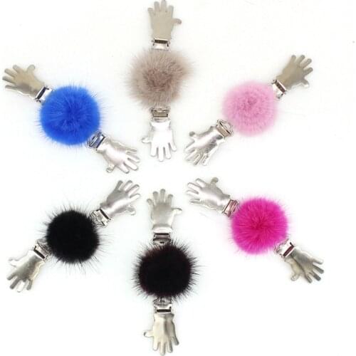 Colorful Pom Pom Palm Shape Scarves Brooch Clip Sweater Shawl Keeper Collar Buckle Holder Garters Garment Accessories Jewelry