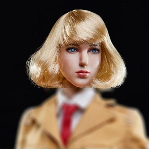 1/6 Female Air Force Blond Hair MS-004 Head Carving & Uniform MS-003 Fit 12" Inch Action Figure Body