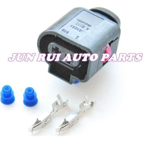 2 Pin/Way 3.5mm Sealed Female Electrical Horn Connector Plug For AUDI Volkswagen Skoda Passat VAG Group 1J0973722