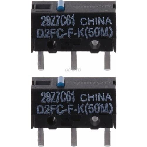 2Pcs D2FC-F-K (50m) Blue Dot Mouse Micro Switch Mar Whosale&DropShip