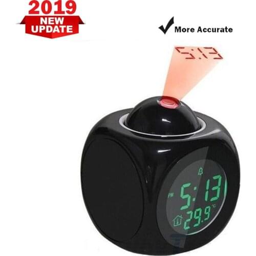 2019 Upgrade Fashion Attention Projection Digital Weather LCD Snooze Alarm Clock Projector Color Display LED Backlight Timer