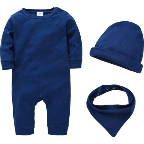 2021 Newborn Baby Boy Romper 3 pcs/lot Blank Girl Soft Cotton Clothes roupa de bebe Long Sleeve Spring Autumn Jumpsuit