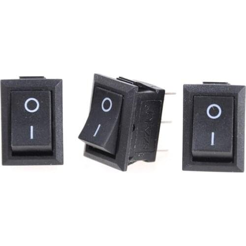 3pcs/lot SPST 3PIN ON/OFF Boat Rocker Switch 6A/250V 10A/125V 21*15mm Black