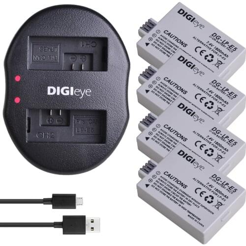LP-E5 LP E5 Battery Akku+Dual Charger for Canon LPE5, EOS Rebel XS, Rebel T1i, Rebel XSi, 450D, 500D, 1000D, Kiss X3, X2, F, L10