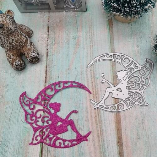 Angel girl moon cutting dies 2021 New Metal Cutting Dies for DIY Scrapbooking Embossing Decorative Crafts Supplies Cards Making