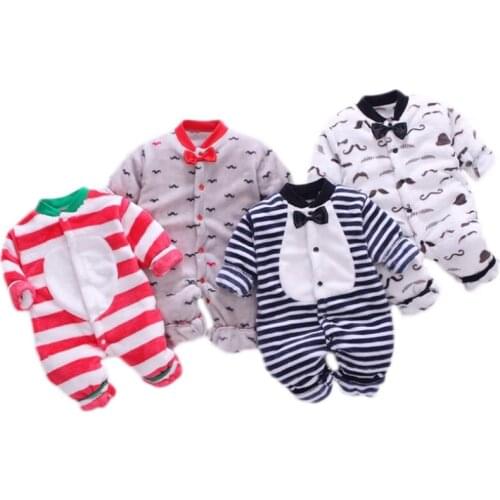 BabyRompers Long Sleeve Jumpsuit Infant Clothing Flannel Thick Warm Autumn Winter Newborn Clothes Boys girls Outfits Coveralls