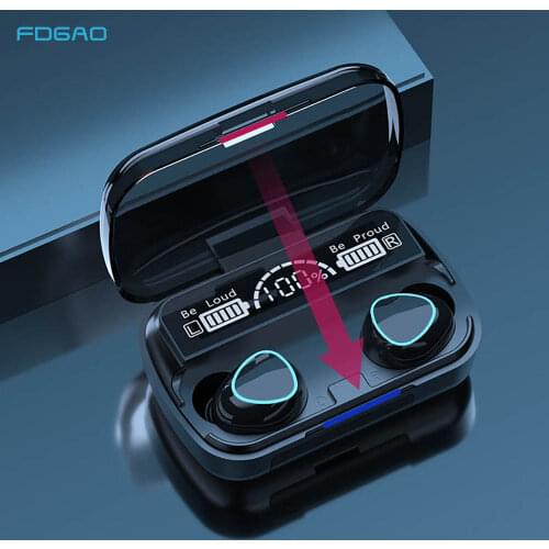 9D HiFi Stereo Wireless Headphones with 2000mAh Charging Case Touch Control LED Power Display Earphone Bluetooth Earbuds Headset