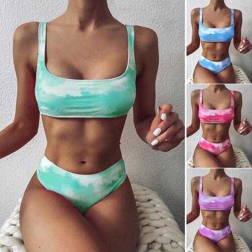 Bikini Swimsuit Women Bikini Set Push Up Swimwear 2 Pieces Tie Dye Swim Suit Separate Swimming Suit