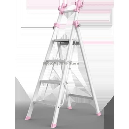 Aluminum Alloy Household Folding Indoor Multi-function Shelf Four Or Five Step Portable Portable Herringbone Staircase
