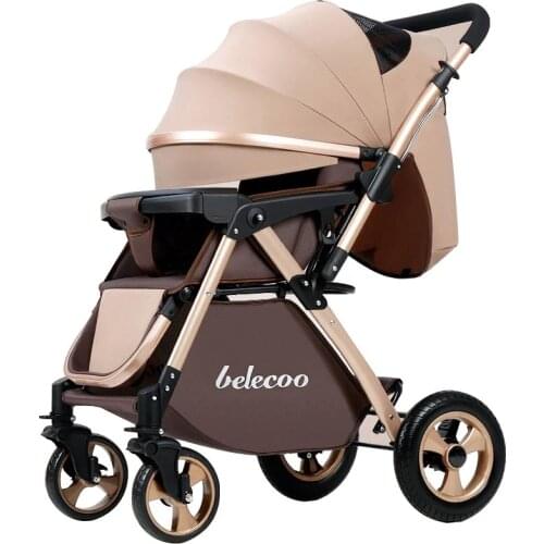 Baby Stroller With Meal Plate Folding Travel Pram Can Sit Recline Baby Carriage Anti-vibration Newborn Infant Stroller for 0~3Y