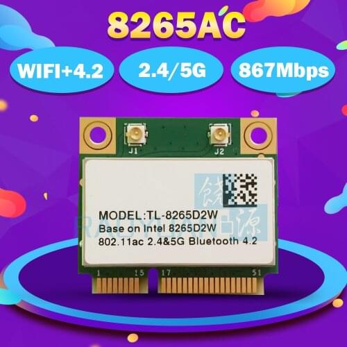 FOR INTEL Dual Band Wireless TL-8265D2W 8265AC half Mini PCI-e BT4.2 802.11AC 2.4G&5G Wireless card
