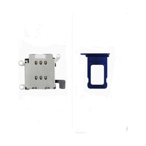 1Set Dual Sim Card Reader Connector Flex Cable + Sim Card Tray Slot Holder For IPhone 12/12pro