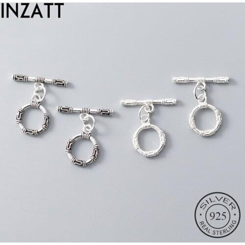 INZATT Real 925 Sterling Silver Diversity Necklace Clasp Chain Button Charms Wholesale Dropshipping Handmade Of DIY Accessories