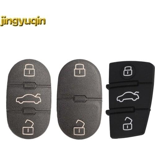 Jingyuqin Remote Car Key Shell Fob For Audi A3 A4 A5 A6 A8 Q5 Q7 T Key Button Pads Replacement 2/3/4 Buttons