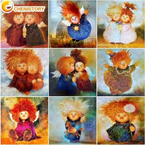 CHENISTORY 5D Diamond Painting Full Square Abstract Girl Landscape Embroidery Rhinestones Mosaic Bottle Cross Stitch Home Decor