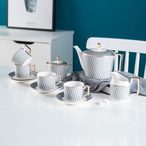 Bone China Coffee Set Luxury Porcelain Tea Set Advanced Pot Cup Ceramic Mug Sugar Bowl Creamer Teapot Drinkware