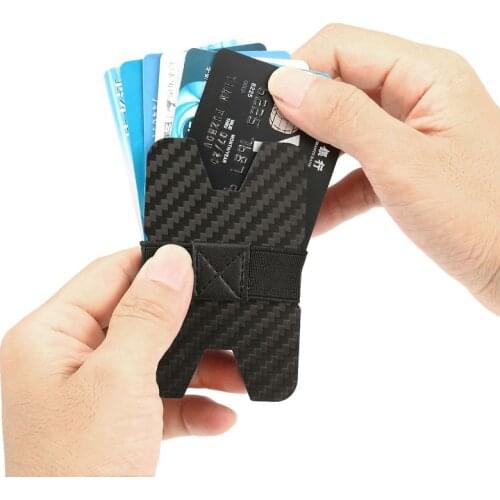 Carbon Fiber Credit Card Holder RFID Blocking Slim Travel Wallet Id Minimalist Front Pocket Men Wallets Business card holder