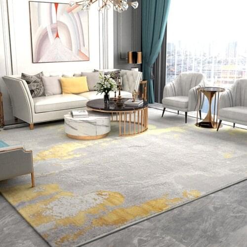 Nordic Gold Gray Carpet Livingroom Home Rug Decor Thick Bedroom Carpets Modern Design Floor Mat Study Room Area Rugs