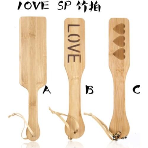 Manyjoy Bamboo Spanking Paddle Heart Shape Love BDSM Flog Spank Paddle Slave Kinky Fetish Whip Torture Gear Sex Toy for Couples
