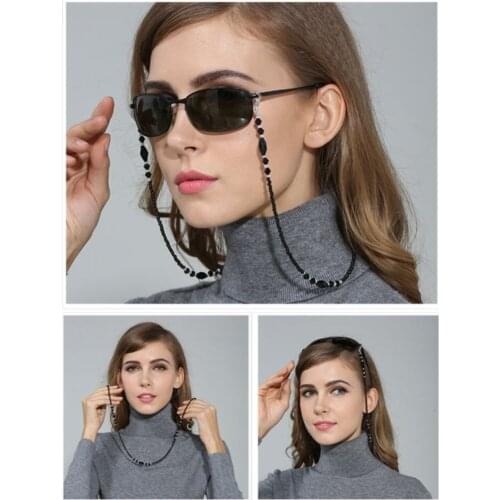 Fashion Eyeglasses Chains Rope Black Acrylic Beads Chains Anti-slip Eye-wear Cord Holder Neck Strap Reading Glasses Rope A28