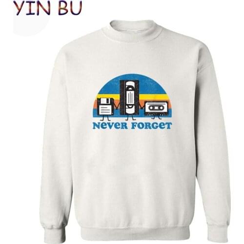 Men Hoodies Techno Never Forget Tape Cassette Dance Old School Retro Music Xxxtentacion Lil Peep Rap Sweatshirt Tracksuits M-2XL