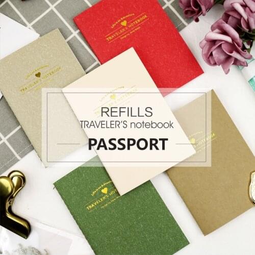 MyPretties Travelers Notebook Paper Refills Passport For TN Blank Grid Inner Kraft Refills Vintage Stationery