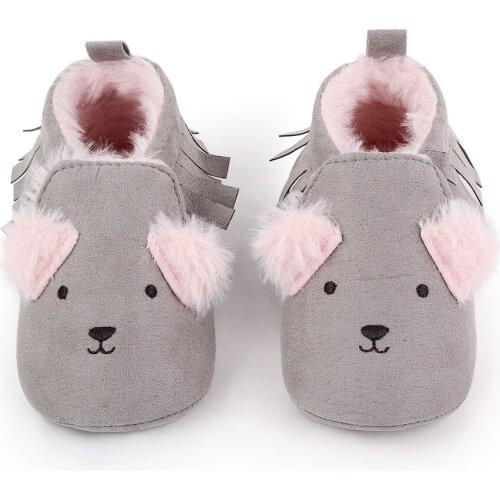 Newborn Baby Boys Girls Soft Sole Crib Shoes Warm Tassel Boots Anti-slip Sneakers