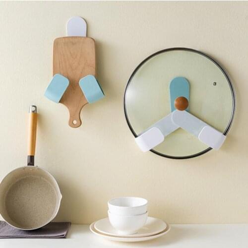 Free-punch Pot Cover Rack Cutting Board Storage Rack Wall-mounted Kitchen Storage Supplies Rack To Put Pot Kitchen Rack Hanger