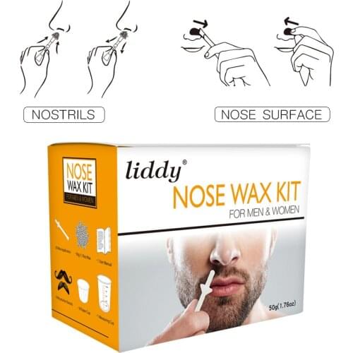 Drop Ship 50g Wax Kit Men/Women Painless Beads for Nose Ear Wax Kit Measuring Cup Moustache Stencils Hair Removal Cosmetic TSLM1