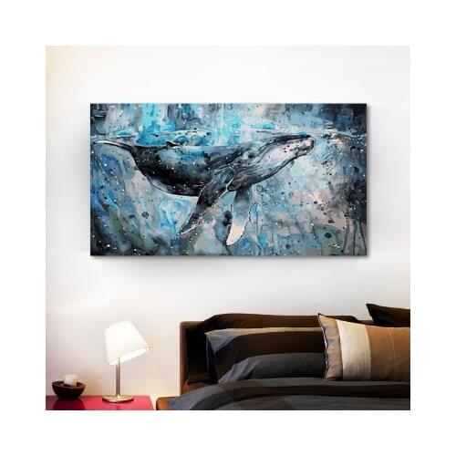 Coloring By Numbers Blue Big whale oil Painting ocean animal digital Paint By Numbers Modular painting for hoom decor handwork