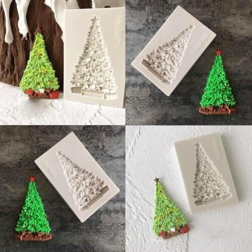 Christmas tree Shaped Silicone Mold Cake Decoration Fondant cookies tools 3D Silicone