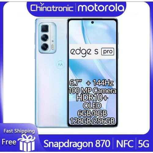 Global ROM Motorola MOTO Edge S Pro 5G Mobile Phone 6.7inch FHD+144Hz OLED Snapdragon 870 Octa Core 108MP NFC Periscope Zoom
