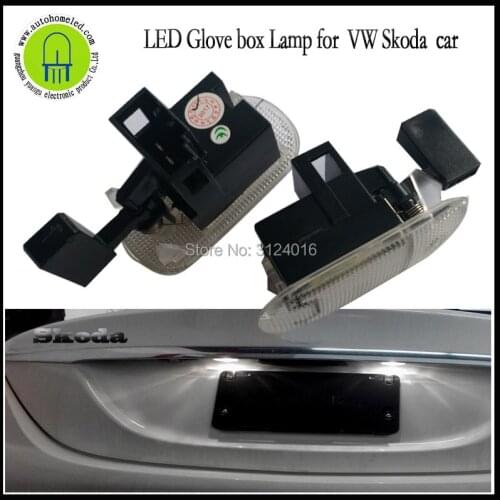2PC x dahosun LED Glove Box Lamp for VW for Skoda Car Fabia Octavia Superb Yeti Bettle Bora Golf Variant Caddy Touareg Suran