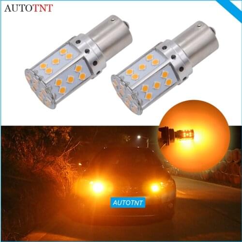2pcs 1156 Bau15s 7507 LED Bulbs Front Turn Signal Light For Mazda 6 Demio Honda Civic Wagon No Hyper Flash 7507DC-02B