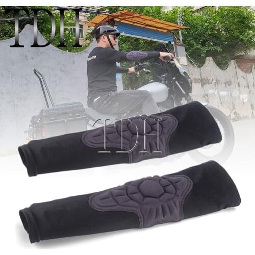 Black Outdoor Motorcycle Sun Protection Arm Sleeve Running Riding UV Protective Cuff Cover Men Women Elbow Pad Brace Protector