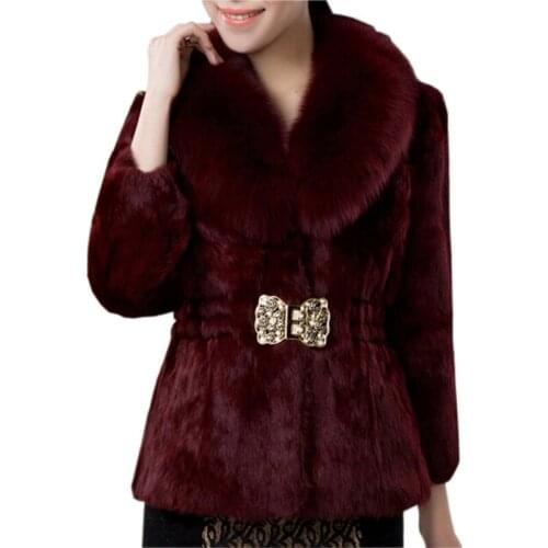 Fur Parker jacket female 2020 new autumn and winter Korean imitation rabbit fur fox fur collar short paragraph Slim coat women