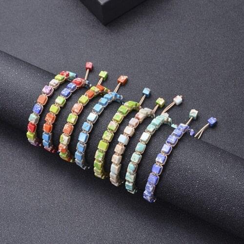New ethnic bohemian natura stone yoga handmade adjustable briaded bracelets for women 2021 new fashion modern men bracelet