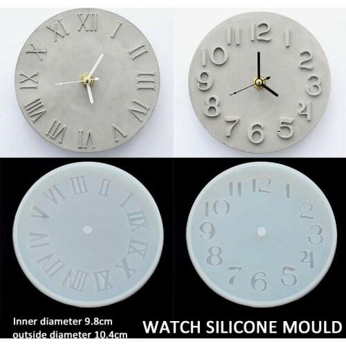 1PC Clock Making Moulds Cement Concrete Silicone Molds Handmade DIY Crafts Clocks Making Clay Plaster Moulds For Home Supplies