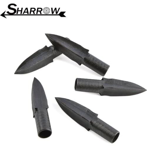 10pcs Archery Traditional Arrowheads Steel Tips Broadhead 8mm Arrows Shaft Bow Hunting Shooting Accessories
