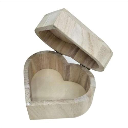 120/lot Heart Shape Plain Wood Wooden Rectangular Hinged Storage & Christmas Eve Boxes 11.5x10x6.5cm