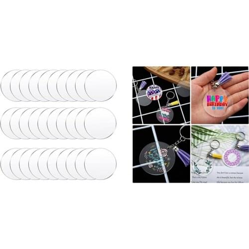 30 Pieces Of Transparent Acrylic Circle For Art Projects And DIY Beverage Or Furniture Protection