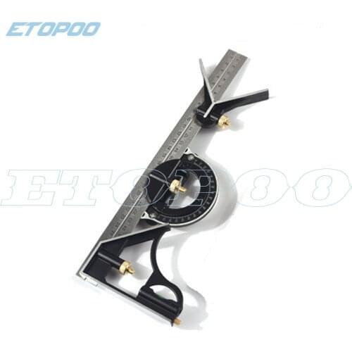 300mm Multi-functional Stainless Steel Combination Square Angle Ruler 45/90 Degree With Bubble Level Measuring tools