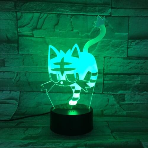 3D Lamp Novelty Led Night Waking Cat Touch Table Lamp 7/16 Colors Changing Desk Lamp Lights Party Decor Light 809
