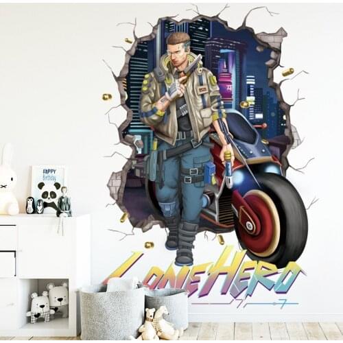3D Game Elements Wall Sticker Boys' Wall Sticker Game Room Decoration PVC Abstract Game Decoration Sticker